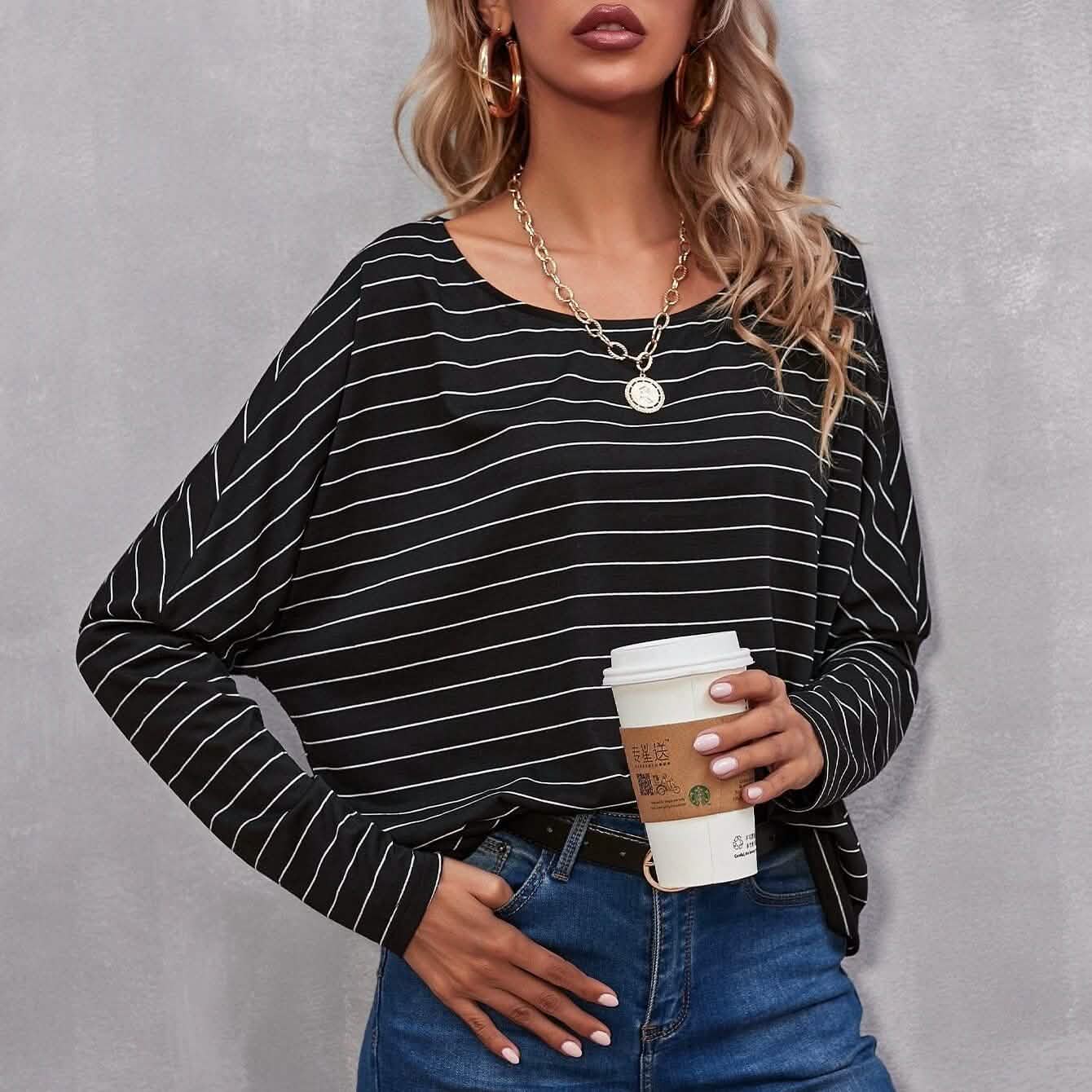 Oversized T-Shirt mit Streifen
