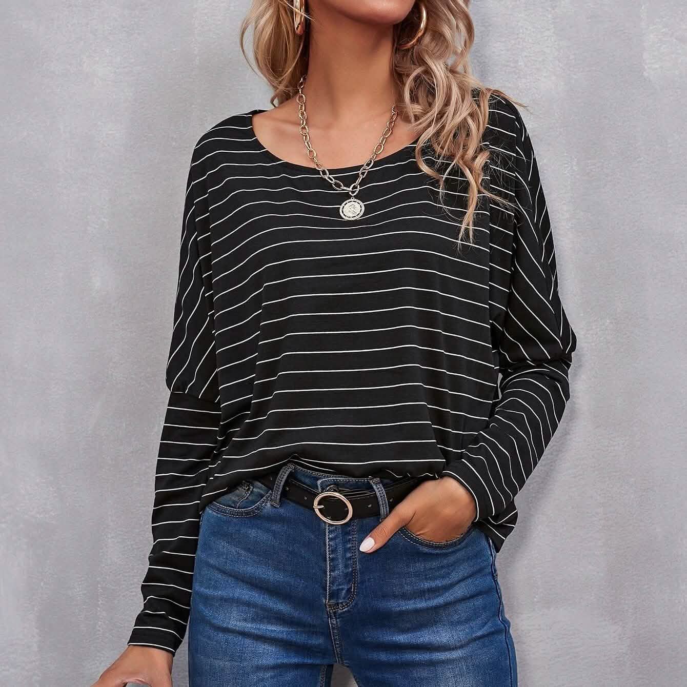 Oversized T-Shirt mit Streifen