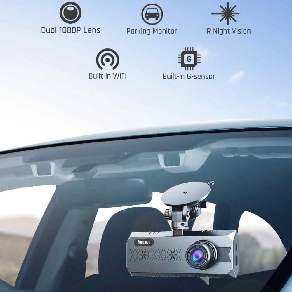 Dual Dashcam WiFi mit App FOCUWAY 1080P Front- und Innenkamera (Generalüberholt)