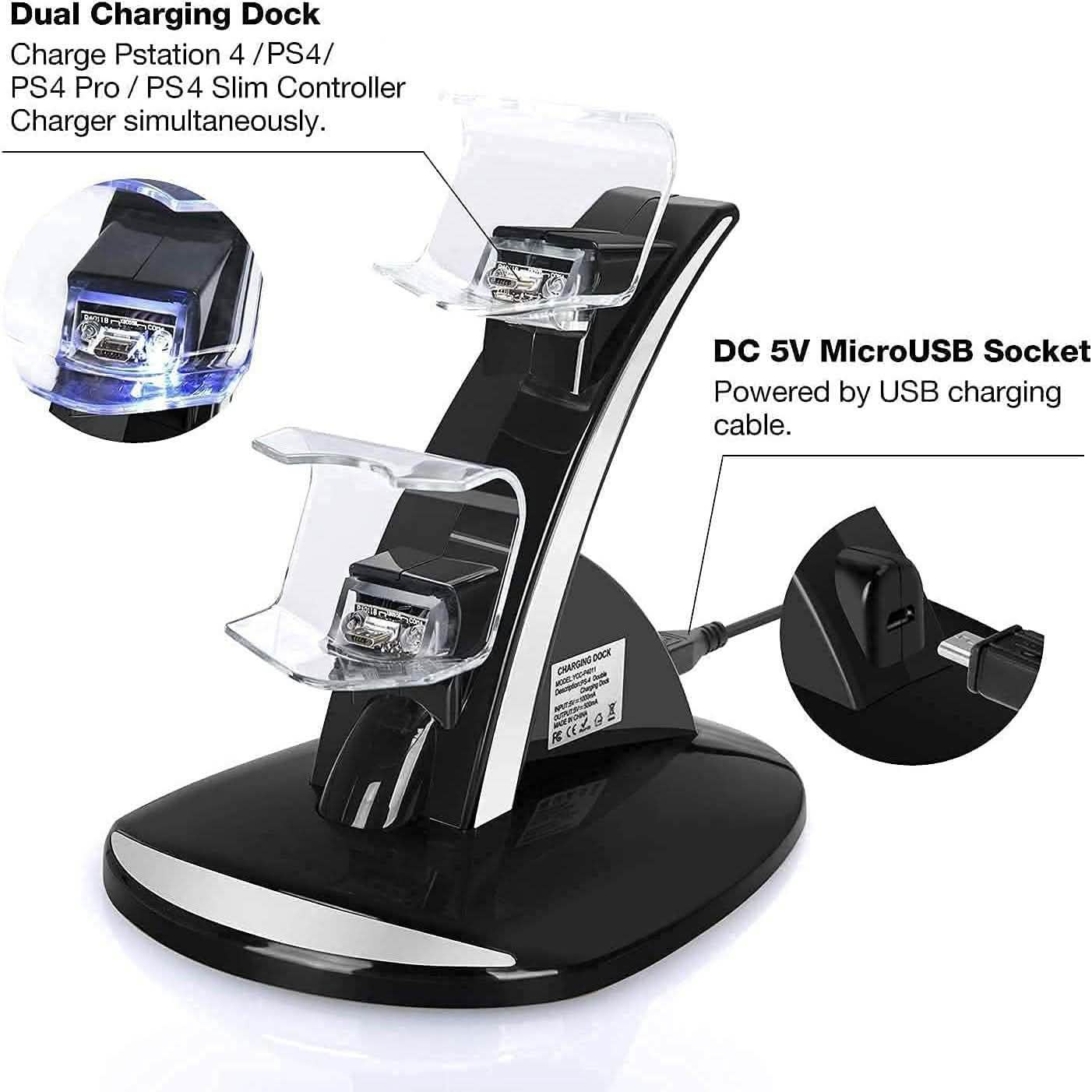 Duale USB-Schnellladestation mit LED-Anzeige für Sony PS4 Controller