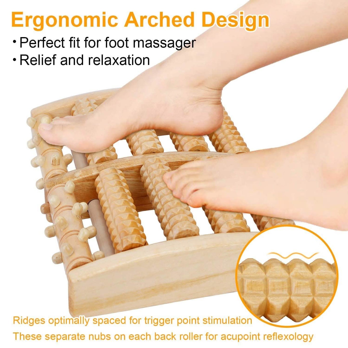 Doppel-Holz-Fußmassagerolle zur Druckpunktmassage