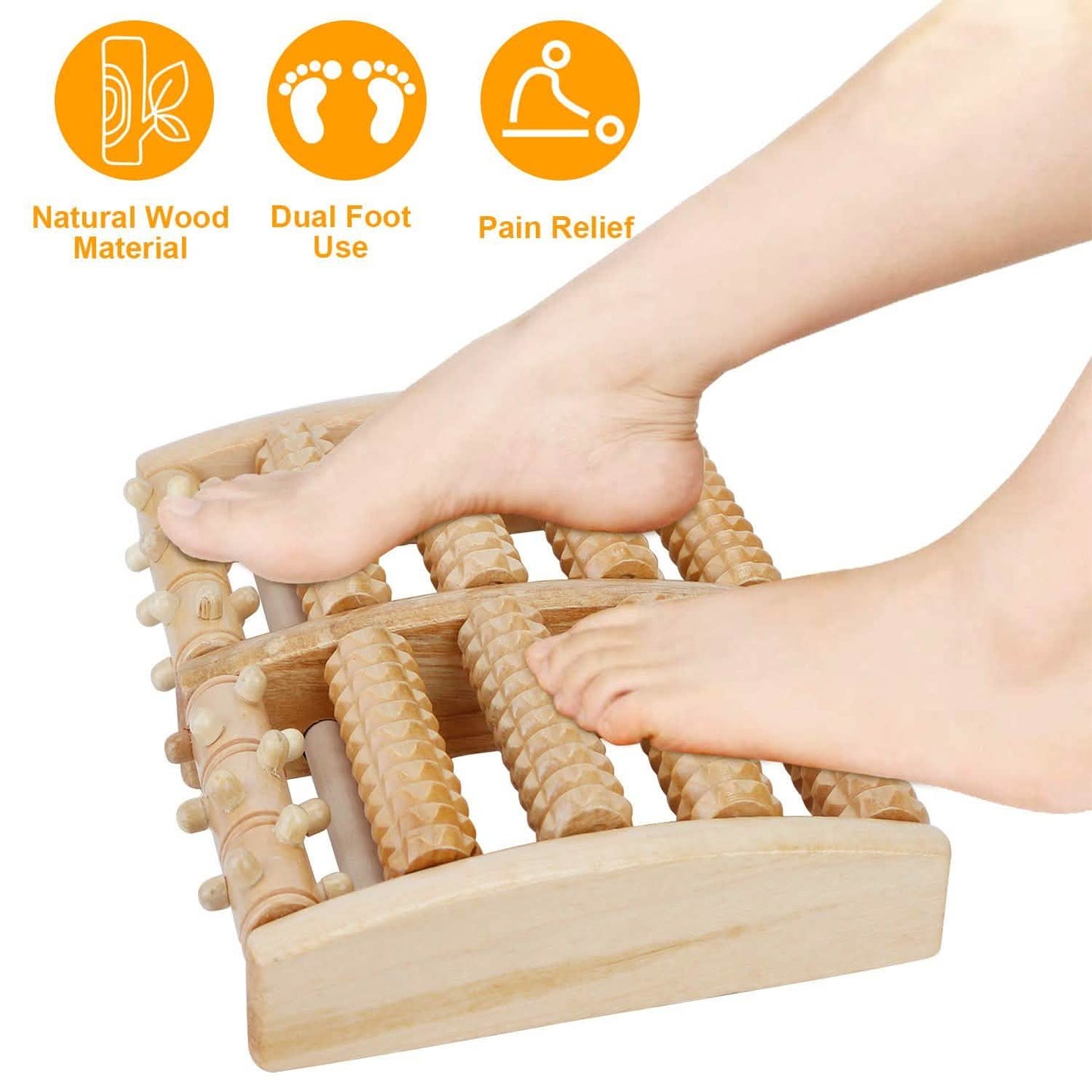 Doppel-Holz-Fußmassagerolle zur Druckpunktmassage