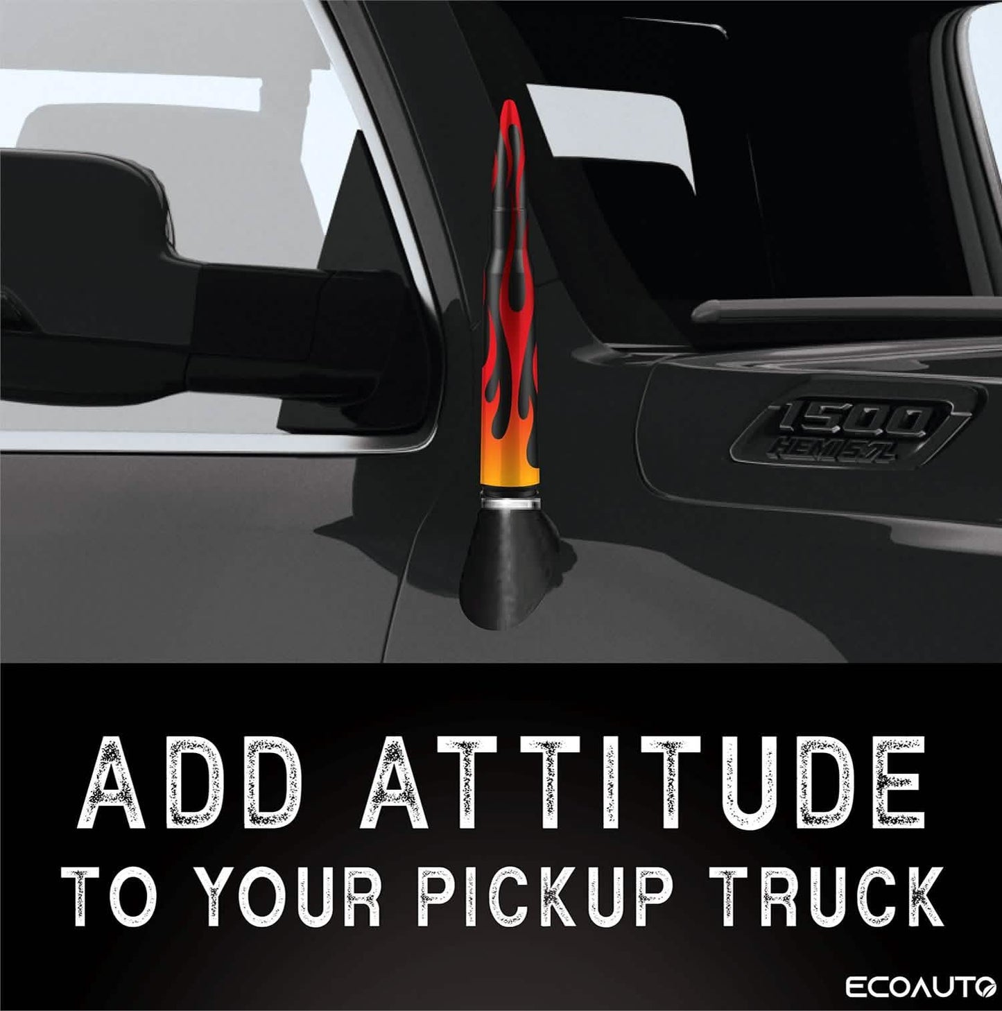 EcoAuto Badass Bullet Antennenersatz passend für alle Chevy & GMC Pickups
