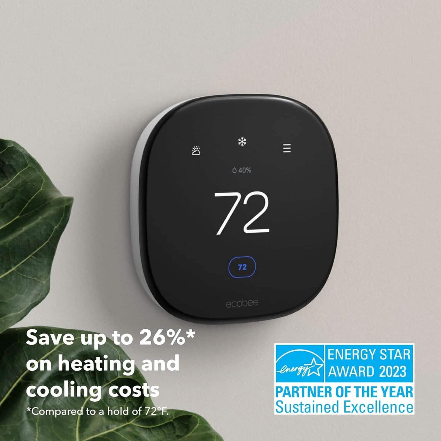 ecobee Neues intelligentes Thermostat Enhanced – programmierbares WLAN-Thermostat – funktioniert mit Siri, Alexa, Google Assistant – Energy Star zertifiziert – Smart Home (generalüberholt)