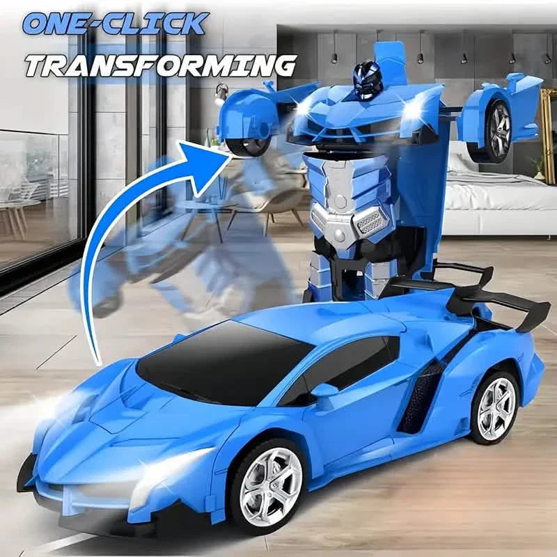 1:18 Ferngesteuertes verformbares Roboterauto mit LED-Leuchten – 360°-Drift, USB wiederaufladbar