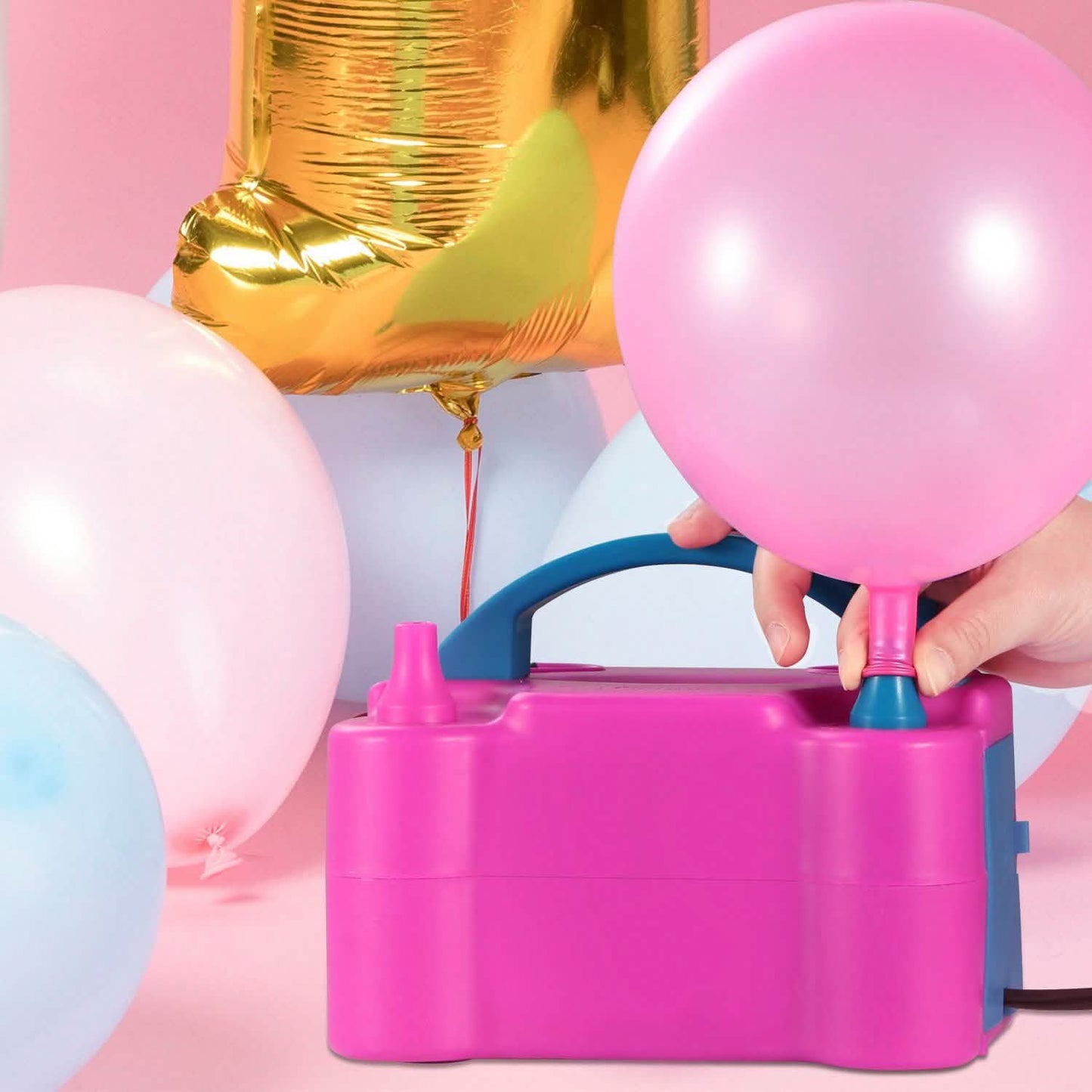 Elektrische Ballonpumpe 600W Ballongebläse Inflator Doppeldüse