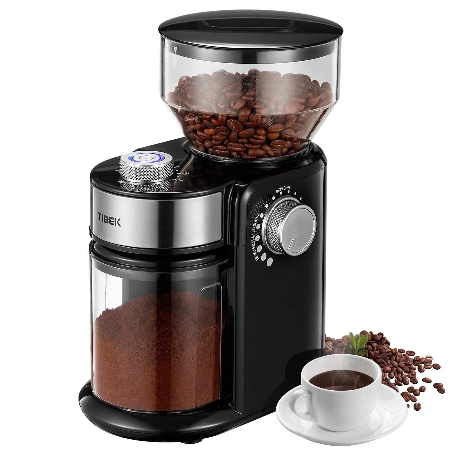 Elektrische Kaffeemühle mit Mahlwerk und 18 Mahlgradeinstellungen