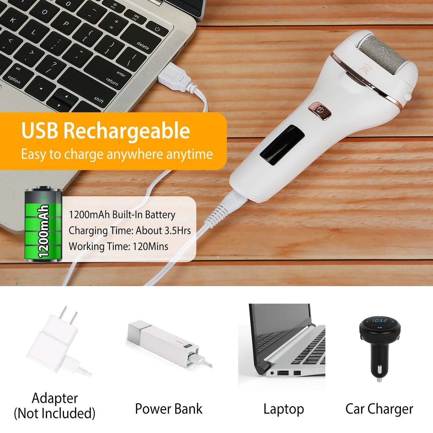Elektrischer Hornhautentferner USB Wiederaufladbarer Fußschrubber