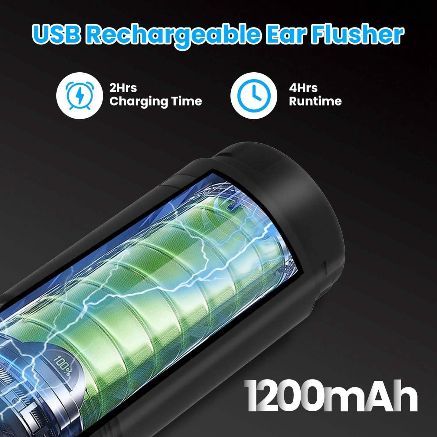 Elektrisches Ohrenschmalzentfernungsset mit 3 Modi, 6 Ohrspitzen, IPX7 wasserdicht, USB wiederaufladbar