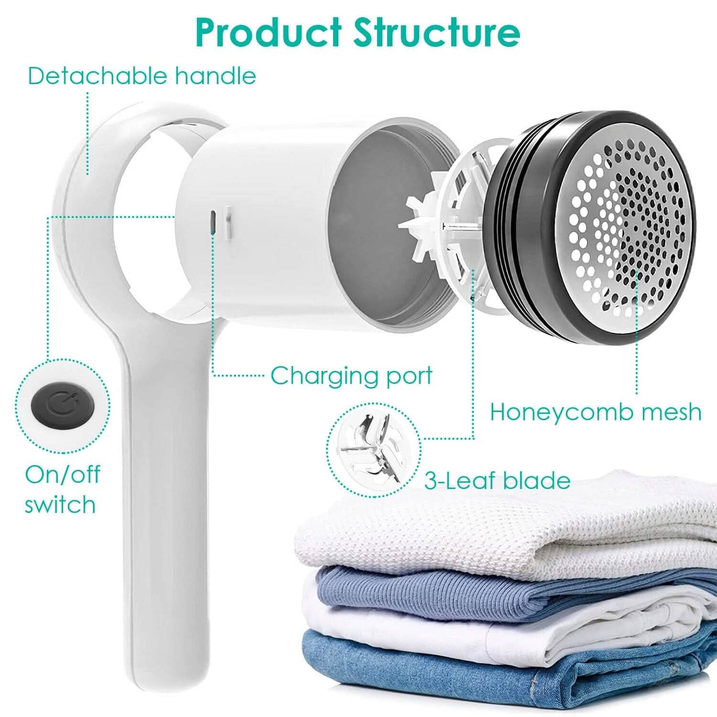 Elektrischer Fusselrasierer Sweater Shaver mit abnehmbarem Griff