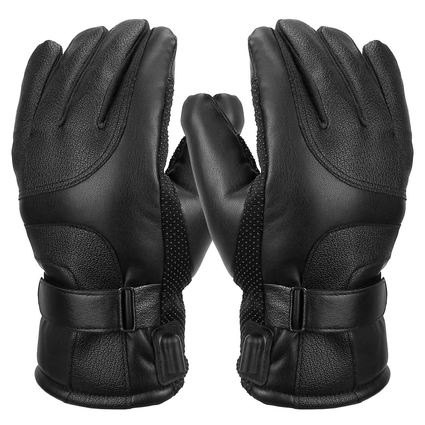 Elektrisch beheizte Touchscreen-Thermohandschuhe aus Leder mit USB-Stecker