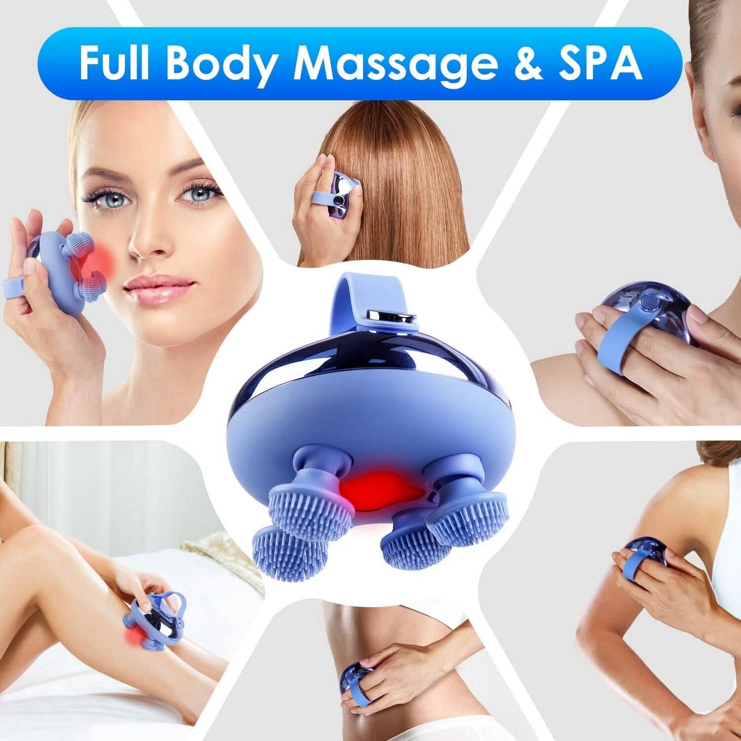 Elektrisches, wiederaufladbares Kopfhautmassagegerät