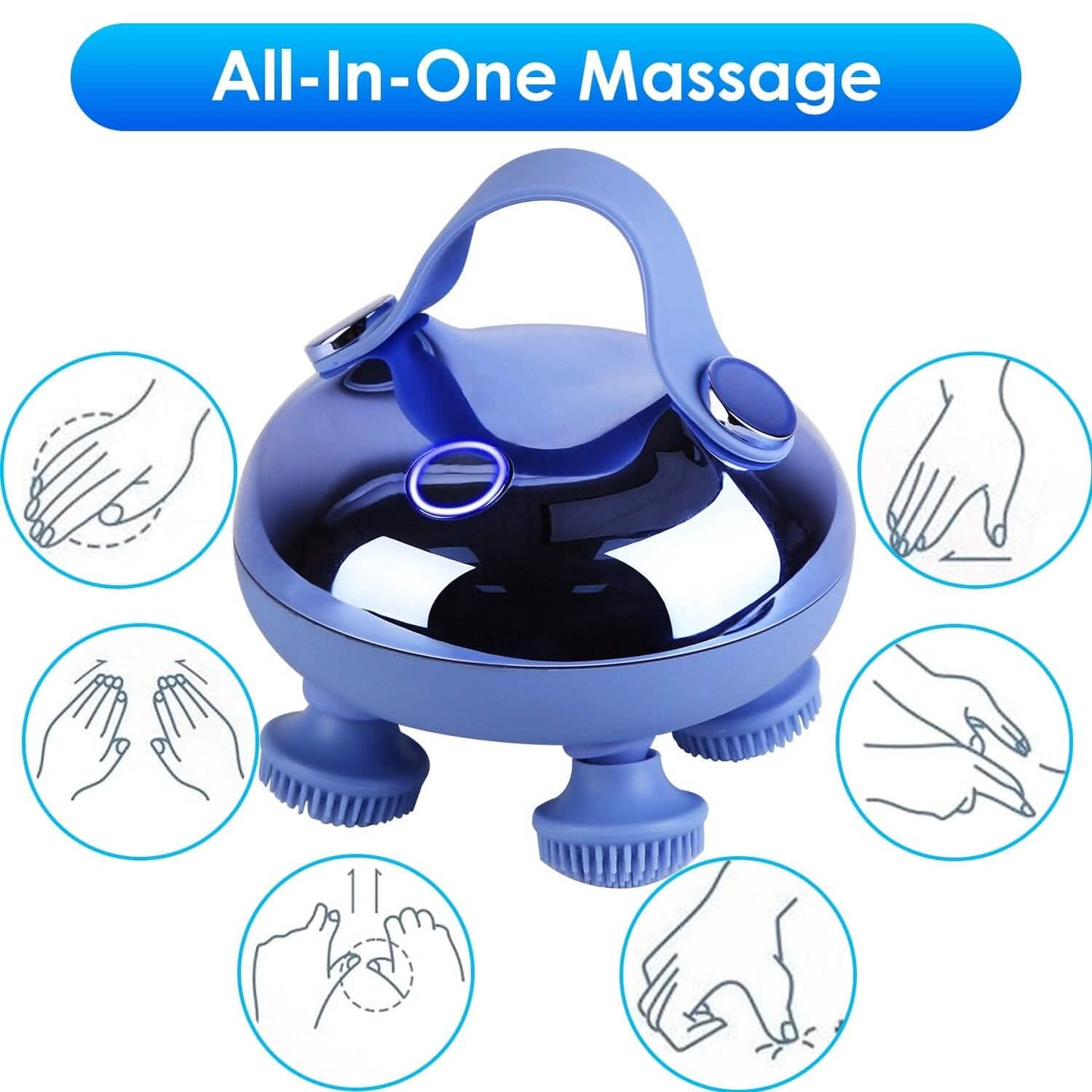 Elektrisches, wiederaufladbares Kopfhautmassagegerät