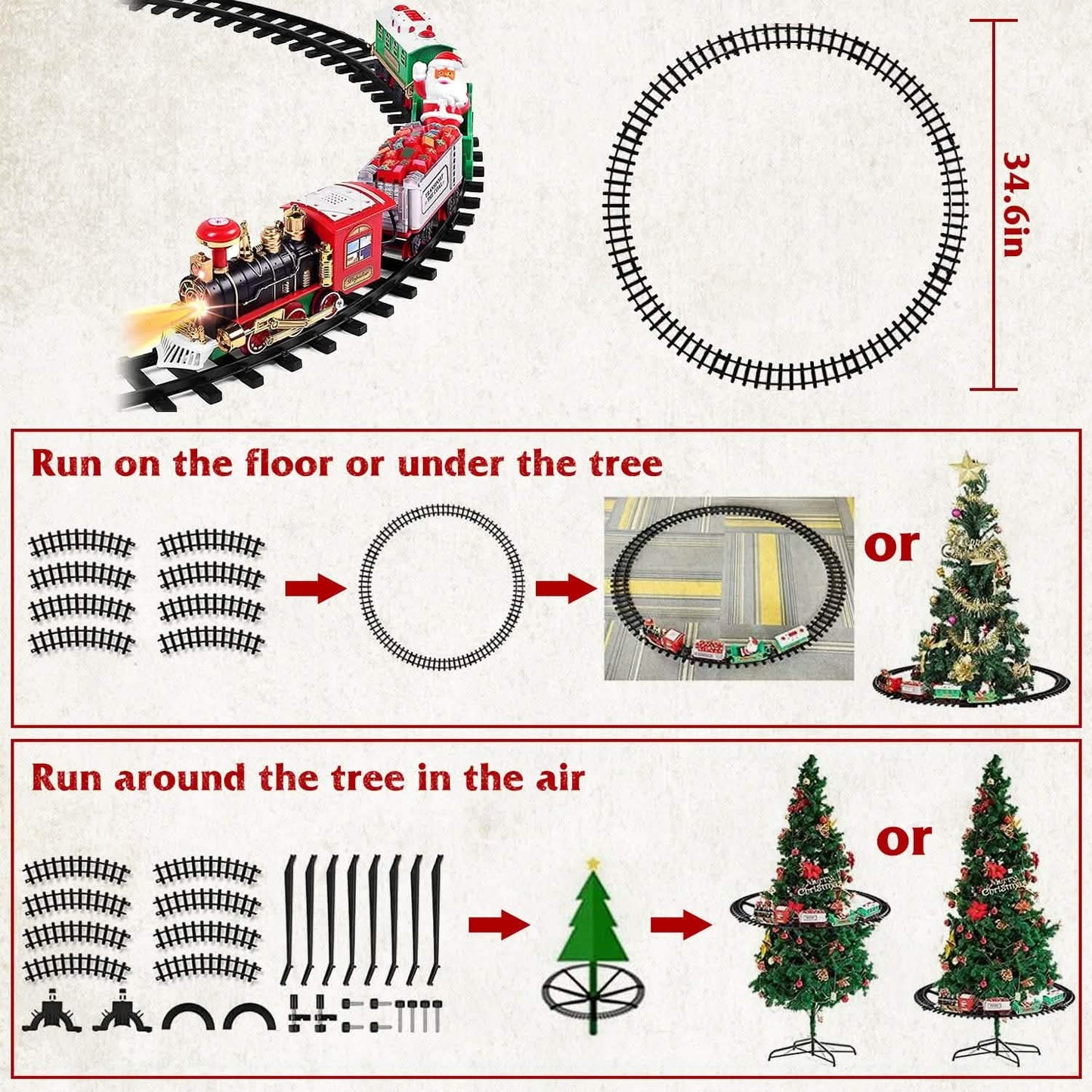 Elektrische Eisenbahn Weihnachtsspielzeug-Set für Kinder