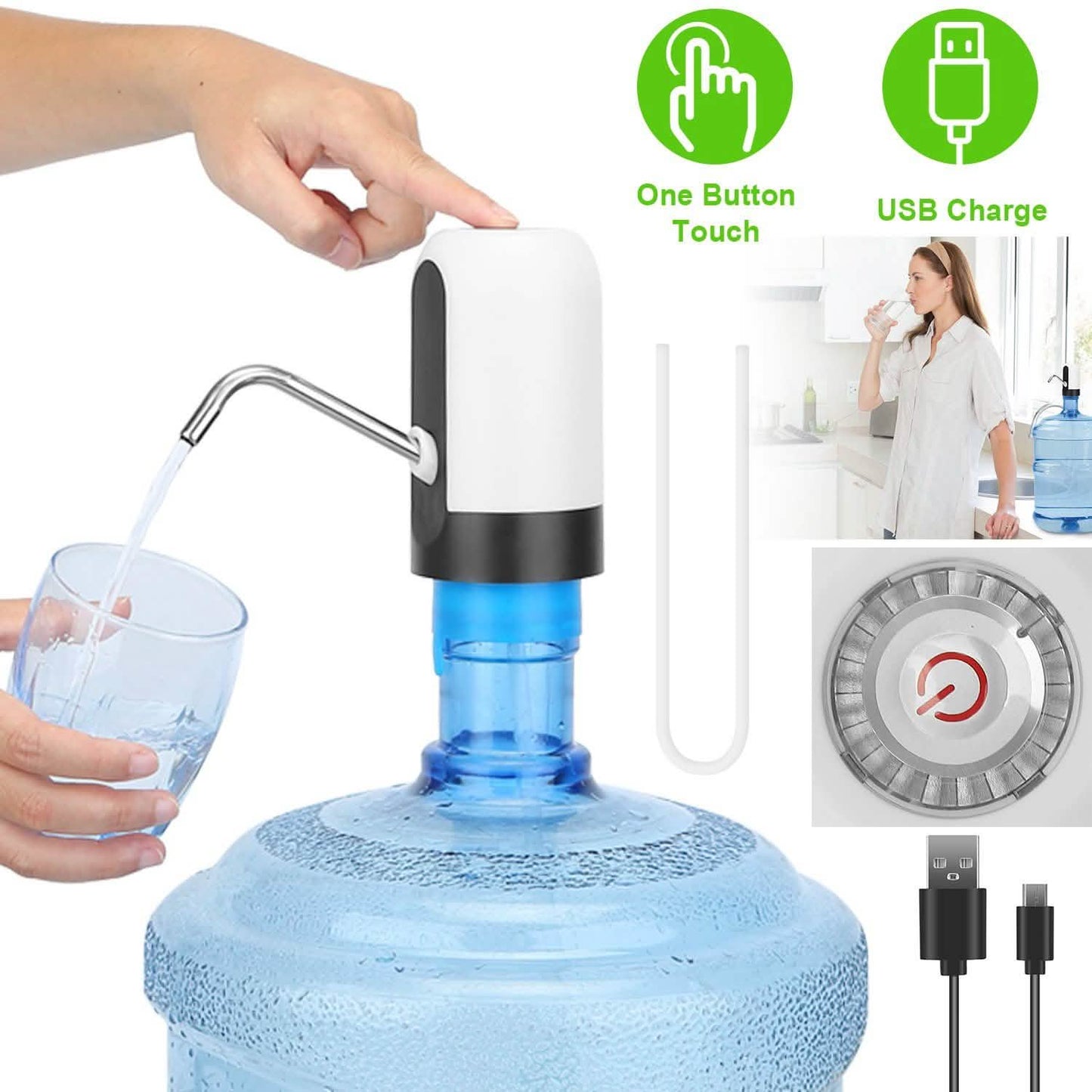Elektrischer Wasserspender wiederaufladbar – automatische Trinkwasserpumpenflasche