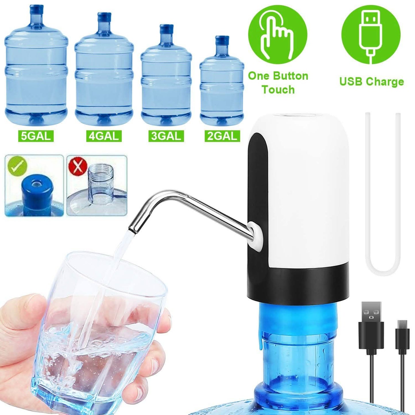Elektrischer Wasserspender wiederaufladbar – automatische Trinkwasserpumpenflasche
