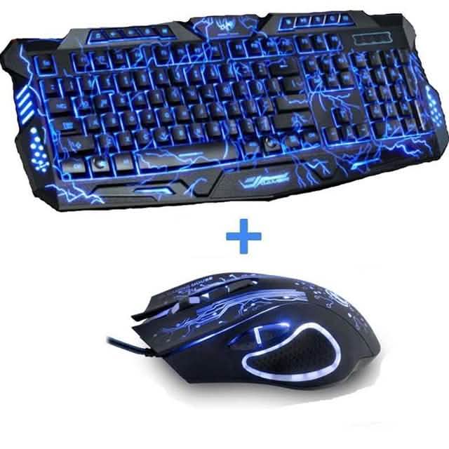 Beleuchtetes Gaming-Tastatur- und Maus-Set