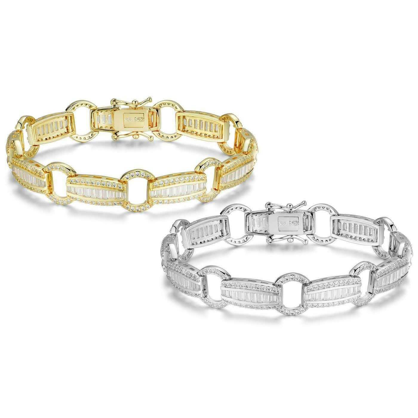 Elegantes Baguette-Gliederarmband mit funkelnden Kristallen