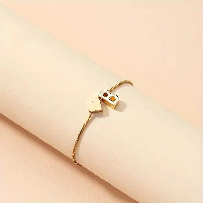Elegantes Liebesherz-Charm-Armband - Zartes minimalistisches Gliederarmband