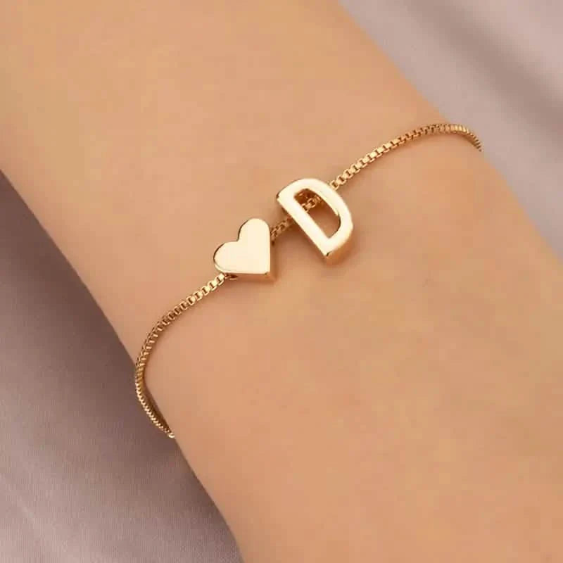 Elegantes Liebesherz-Charm-Armband - Zartes minimalistisches Gliederarmband