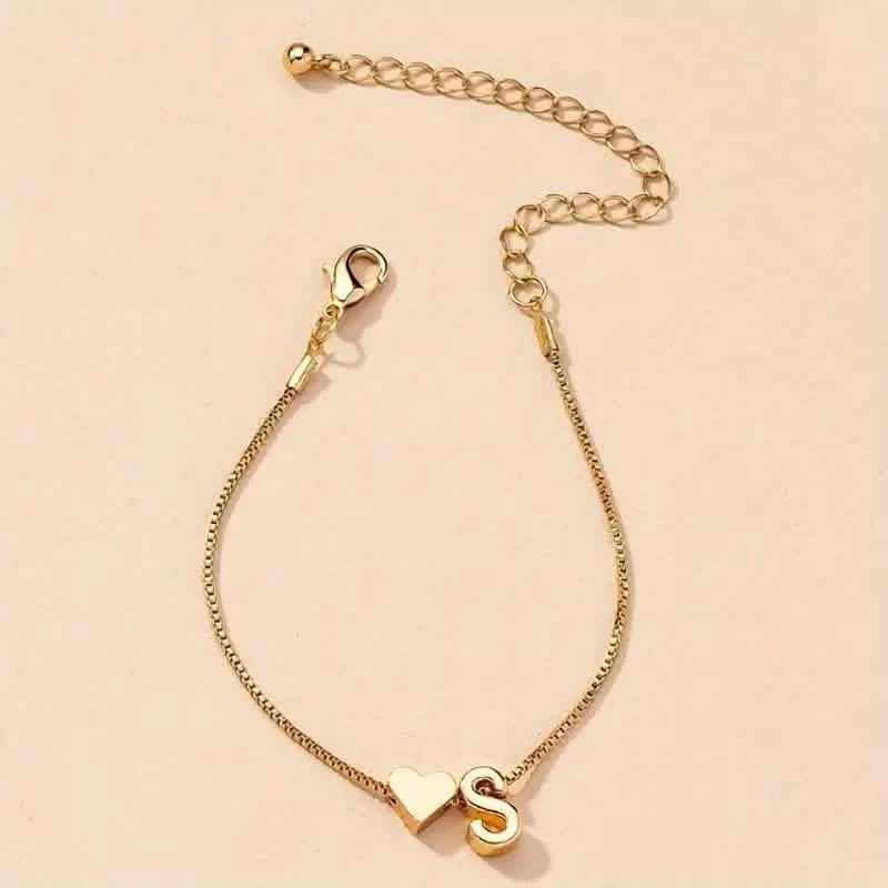 Elegantes Liebesherz-Charm-Armband - Zartes minimalistisches Gliederarmband