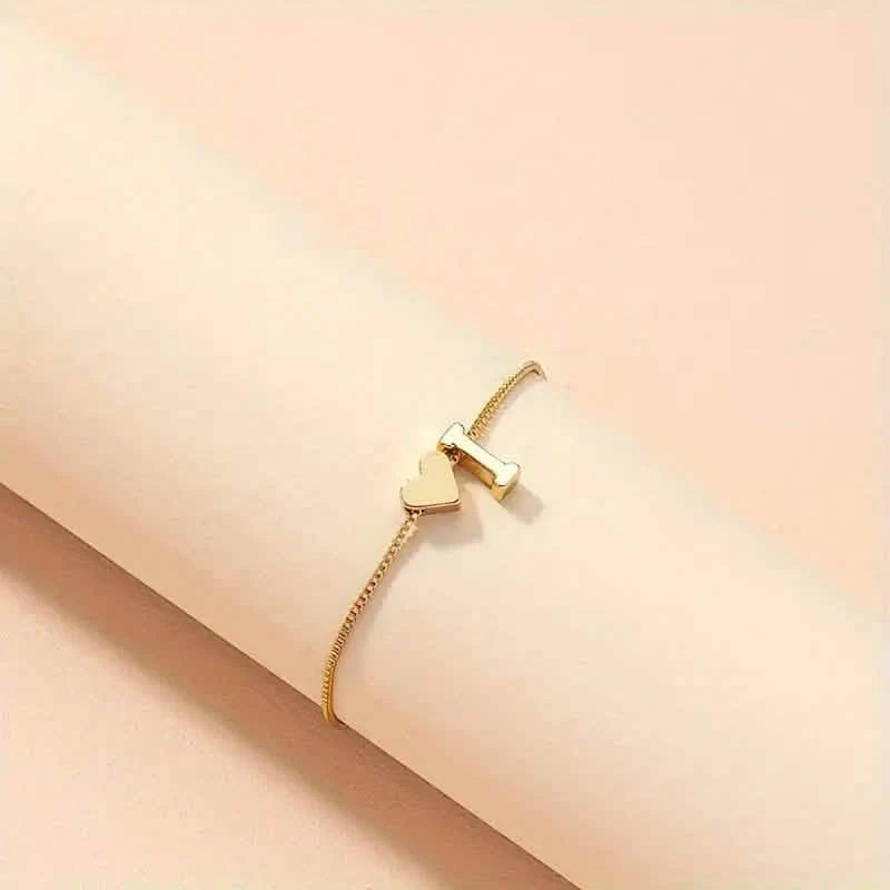 Elegantes Liebesherz-Charm-Armband - Zartes minimalistisches Gliederarmband