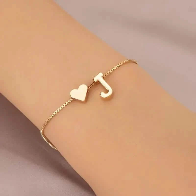 Elegantes Liebesherz-Charm-Armband - Zartes minimalistisches Gliederarmband