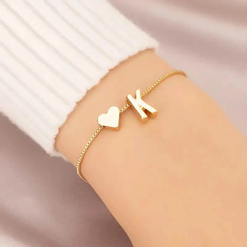 Elegantes Liebesherz-Charm-Armband - Zartes minimalistisches Gliederarmband