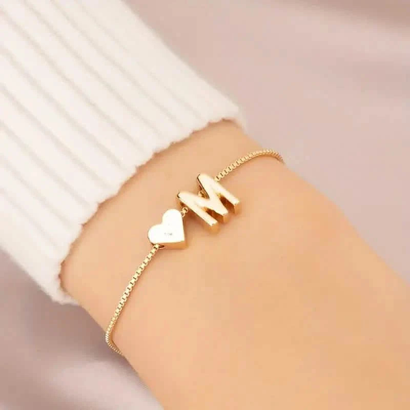 Elegantes Liebesherz-Charm-Armband - Zartes minimalistisches Gliederarmband