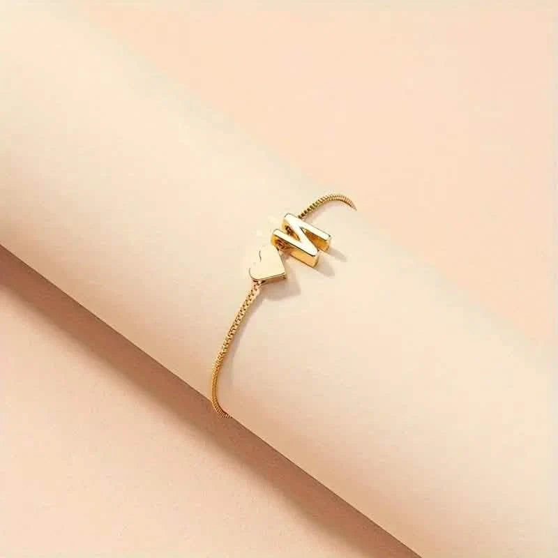 Elegantes Liebesherz-Charm-Armband - Zartes minimalistisches Gliederarmband