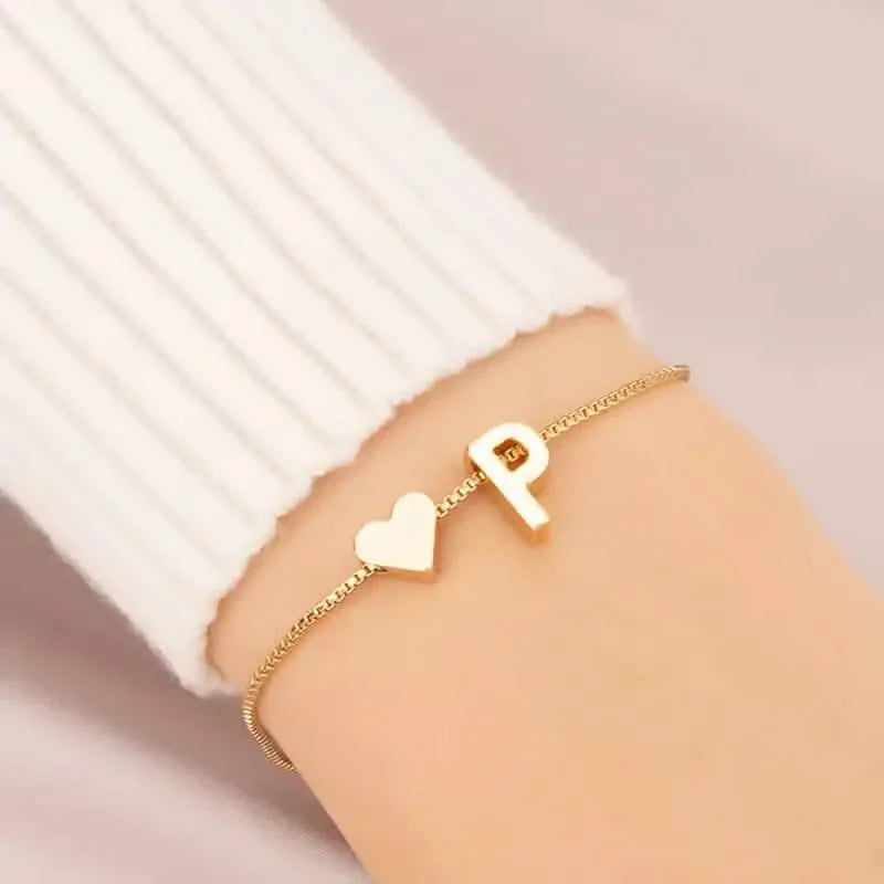 Elegantes Liebesherz-Charm-Armband - Zartes minimalistisches Gliederarmband