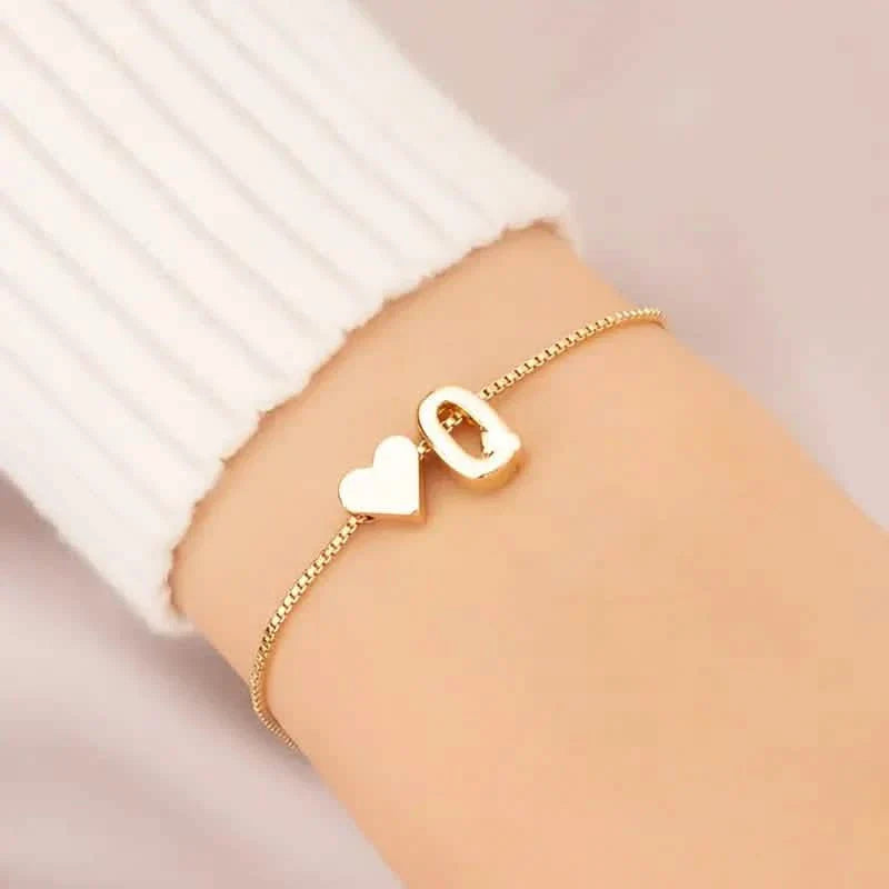 Elegantes Liebesherz-Charm-Armband - Zartes minimalistisches Gliederarmband