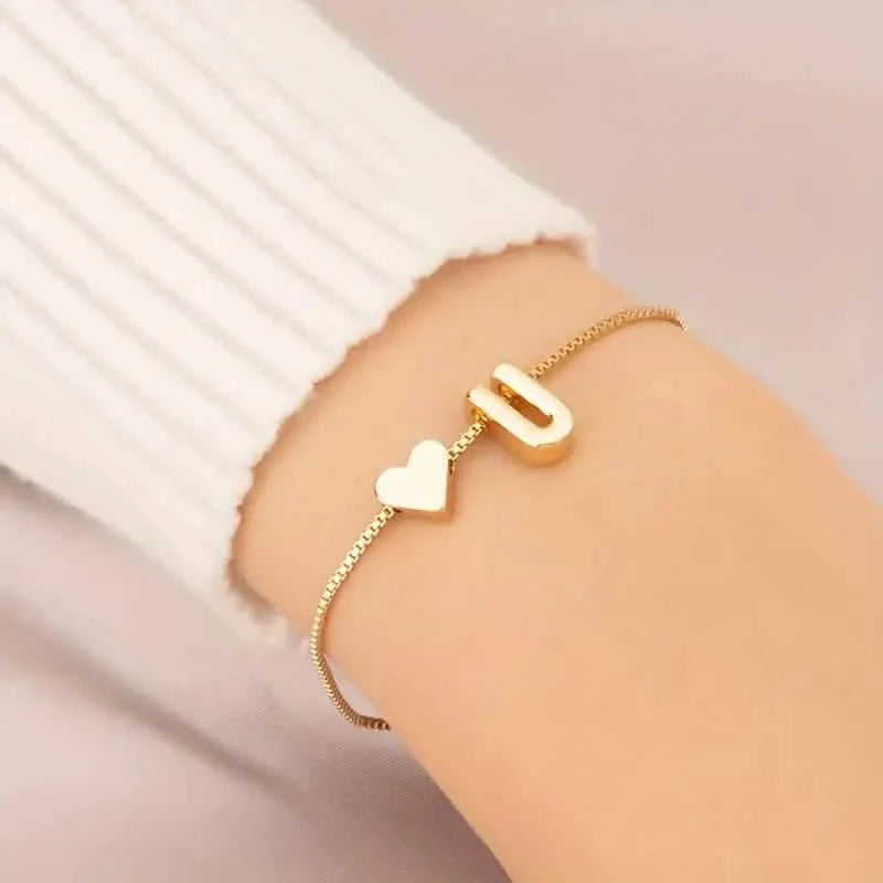 Elegantes Liebesherz-Charm-Armband - Zartes minimalistisches Gliederarmband