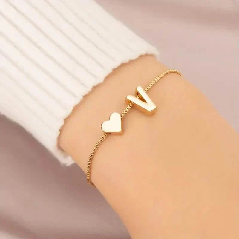 Elegantes Liebesherz-Charm-Armband - Zartes minimalistisches Gliederarmband