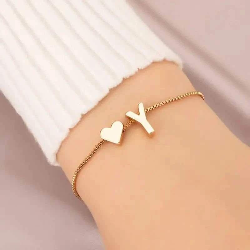 Elegantes Liebesherz-Charm-Armband - Zartes minimalistisches Gliederarmband