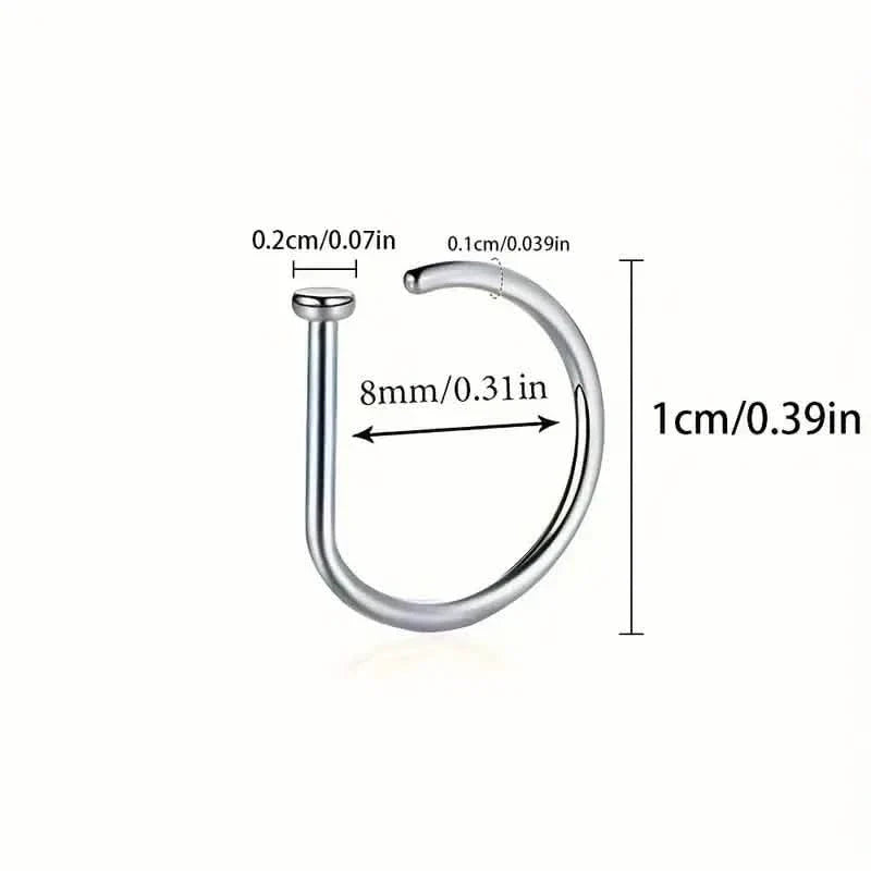 Elegante Nasenringe aus Edelstahl im Punk-Stil – Clip-on ohne Piercing
