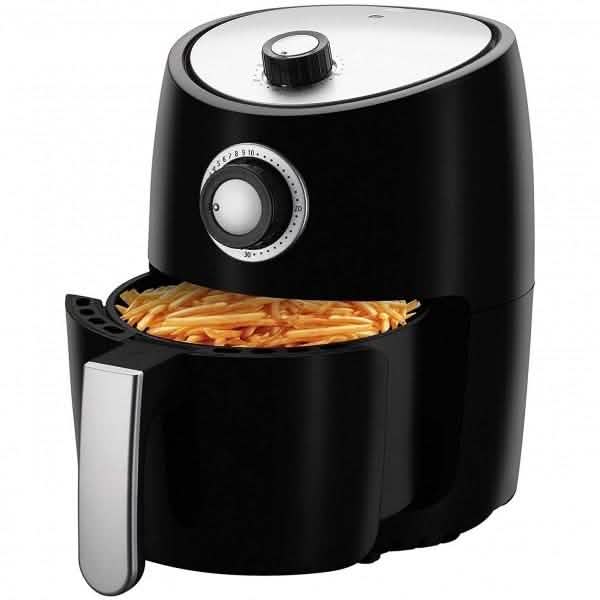 Emerald Heißluftfritteuse und Rezeptbuch, 1000 Watt, 2 Liter Rapid Air Motion mit Timer