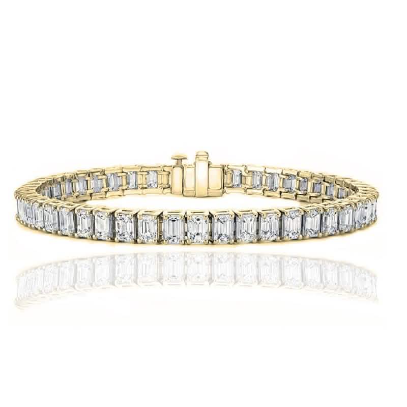 Tennisarmband mit Smaragdschliff, gefertigt mit Swarovski Elements