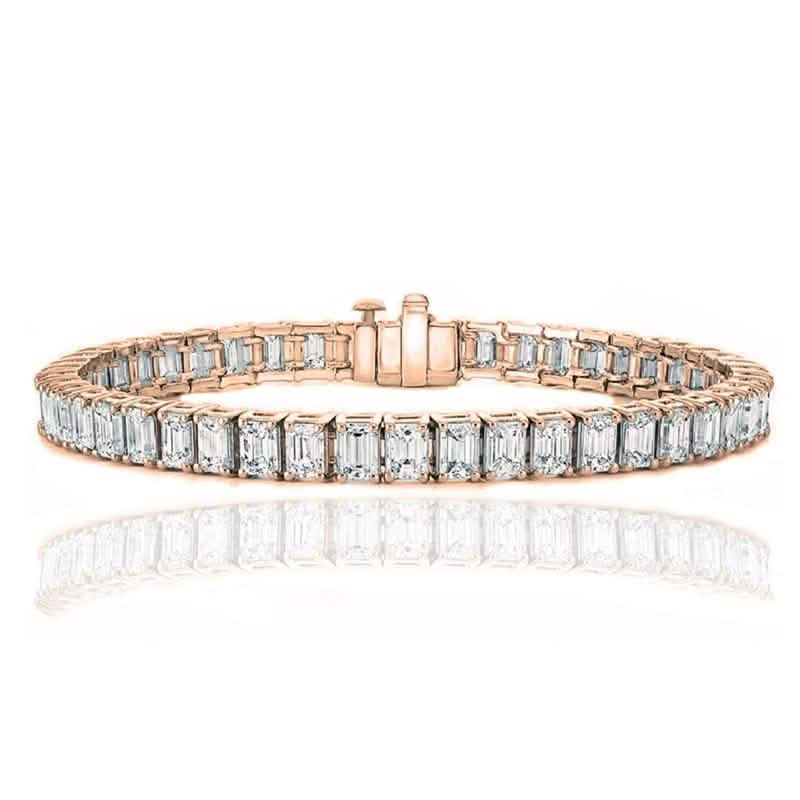 Tennisarmband mit Smaragdschliff, gefertigt mit Swarovski Elements