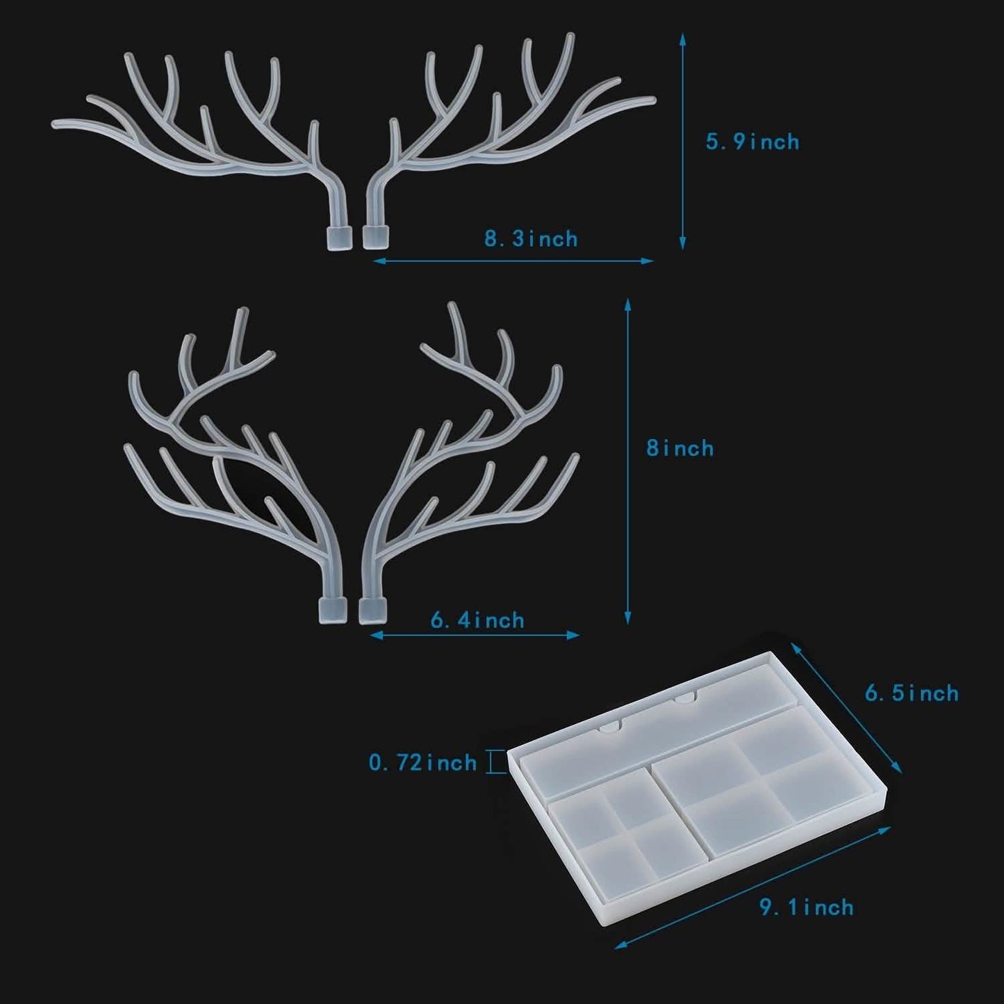Epoxidharz Silikonformen Geweih Ast Tablett Schmuck Display Organizer