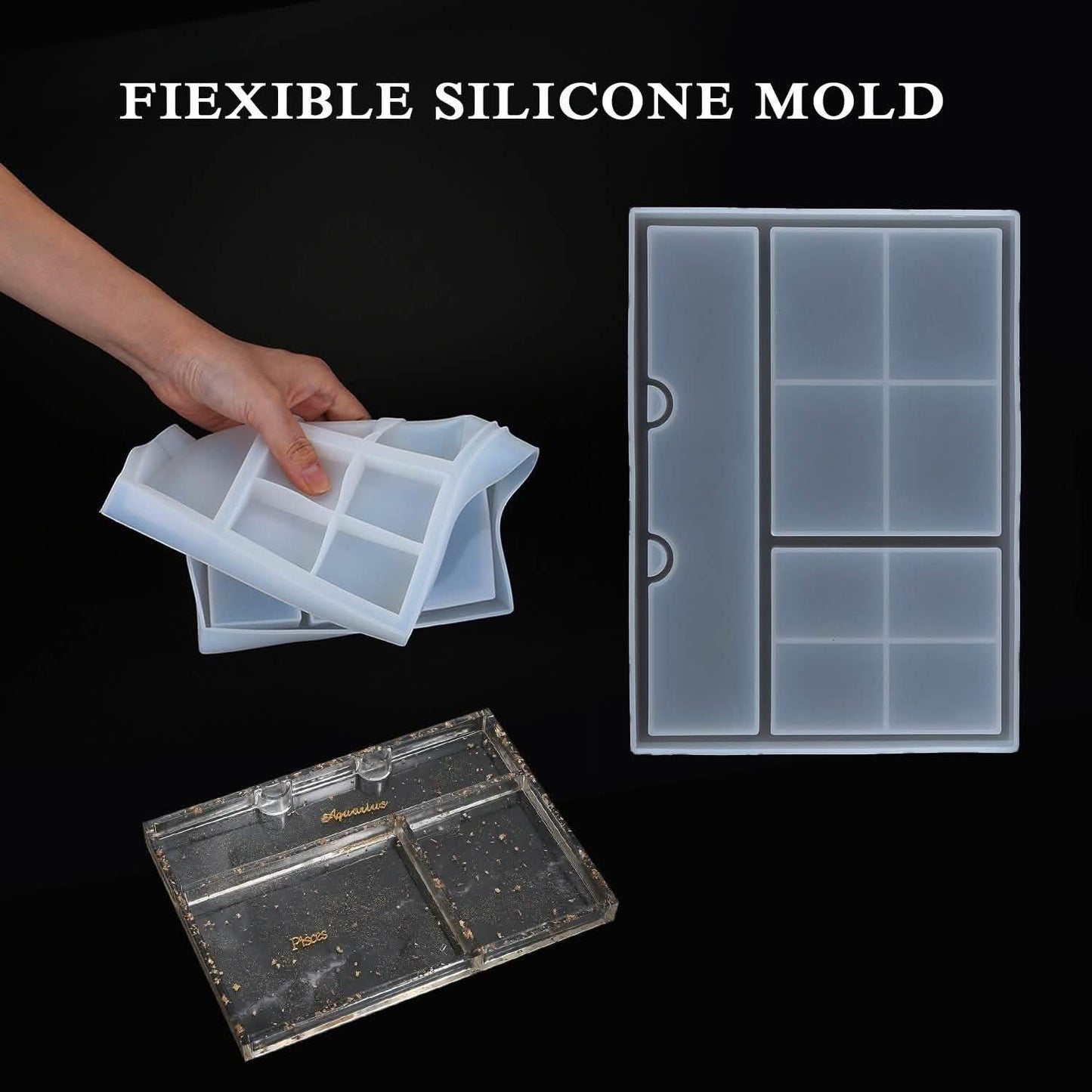 Epoxidharz Silikonformen Geweih Ast Tablett Schmuck Display Organizer