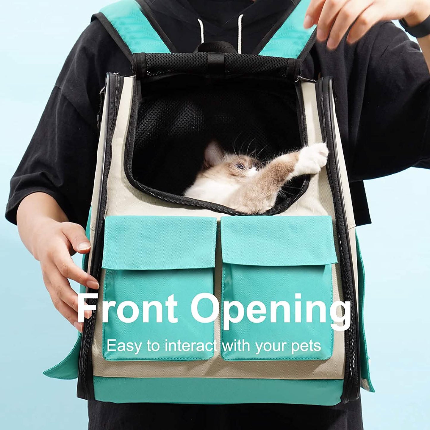 Erweiterbarer Rucksack-Transportbehälter für Haustiere