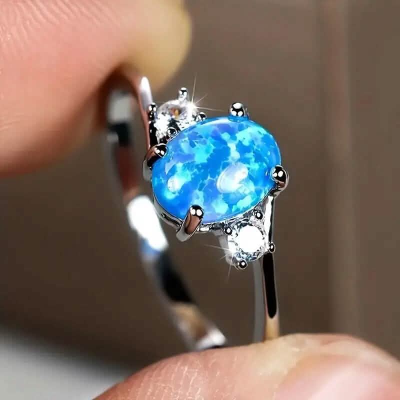 Exquisite Ringe mit ovalem künstlichem Opal