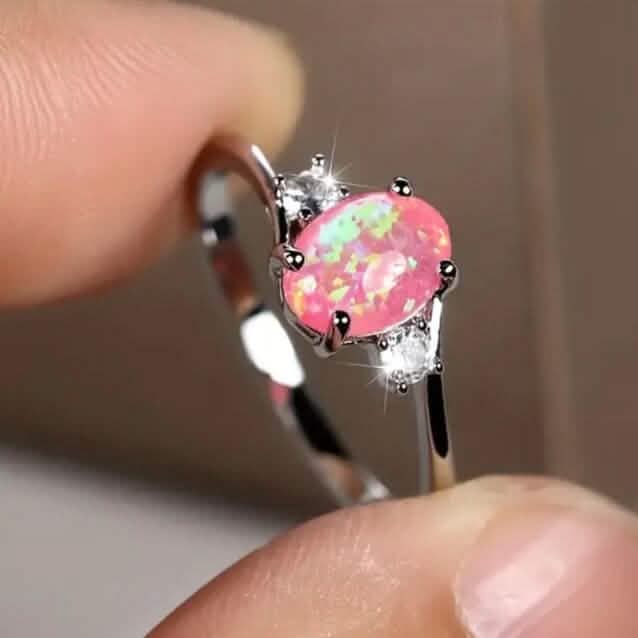 Exquisite Ringe mit ovalem künstlichem Opal