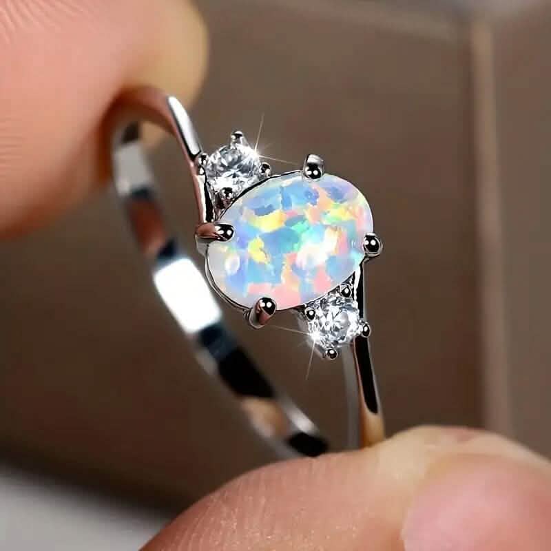 Exquisite Ringe mit ovalem künstlichem Opal