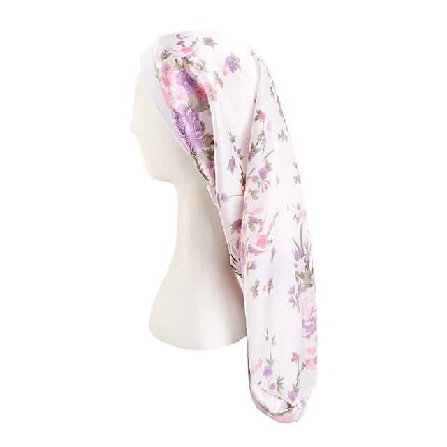 Extra langer Satin-Bonnet Schlafmütze Langer Bonnet für Zöpfe Lockere Mütze