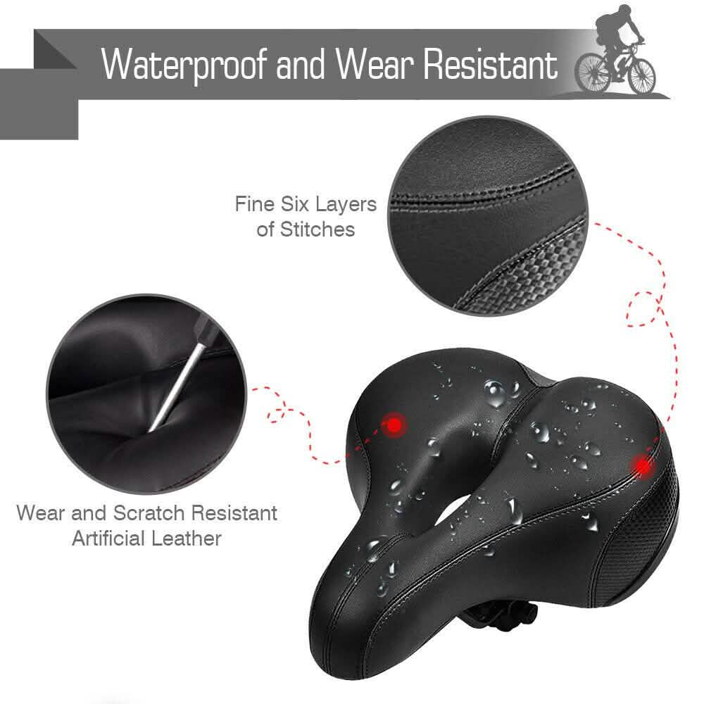 Extra breiter großer Fahrradsitz, weich und bequem gepolstert, MTB Rennrad Gel Sattelkissen