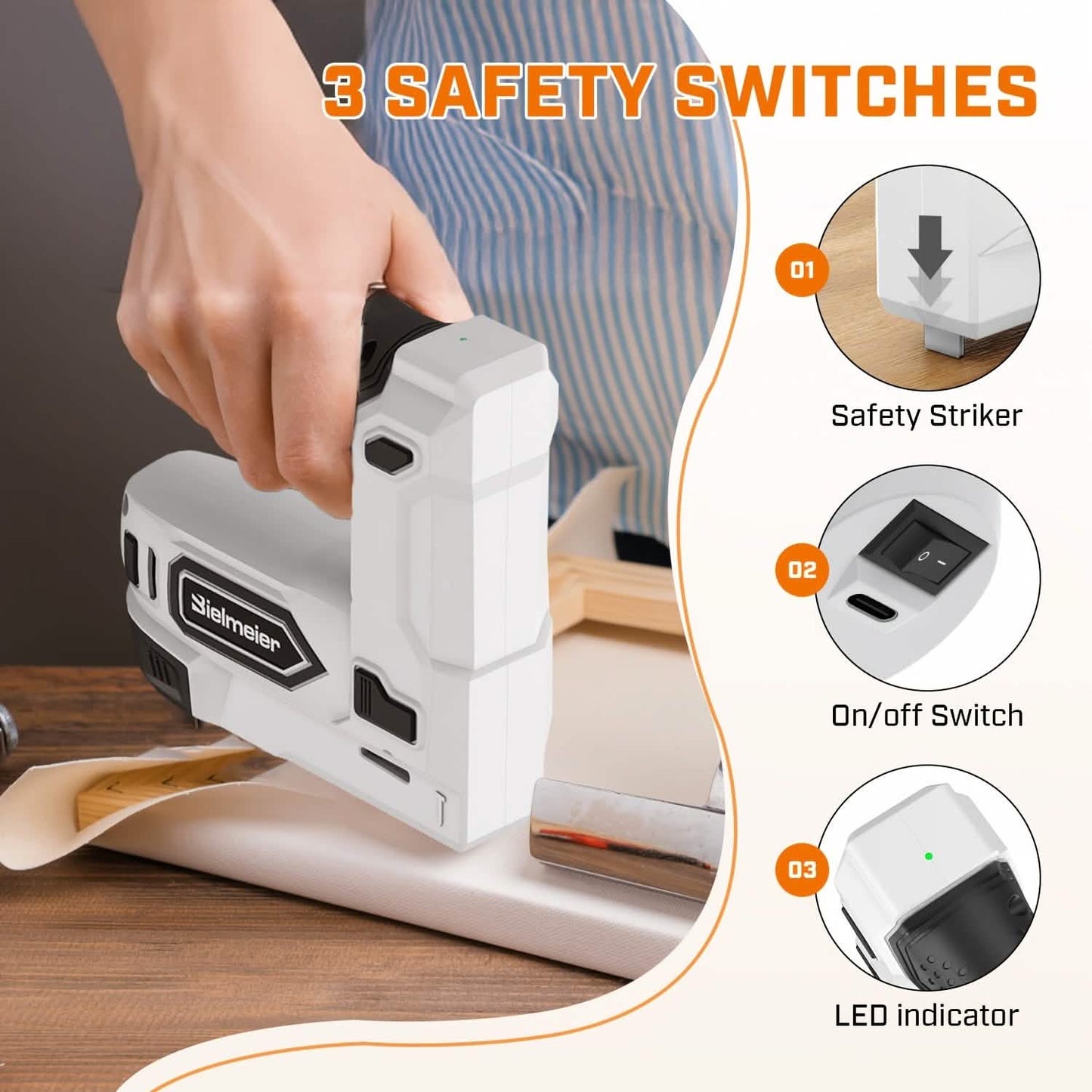 Bielmeier 20V Cordless 2-in-1 Stapler & Brad Nailer