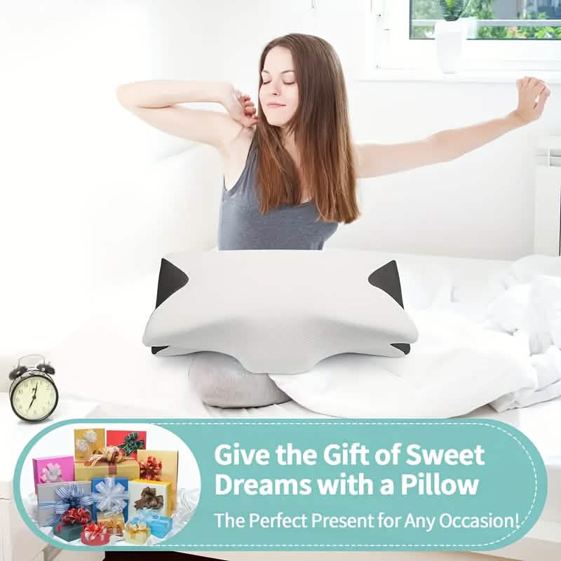 Ergonomisches Memory Foam Nackenkissen – Langsames Zurückfedern, Rücken- und Seitenschläfer