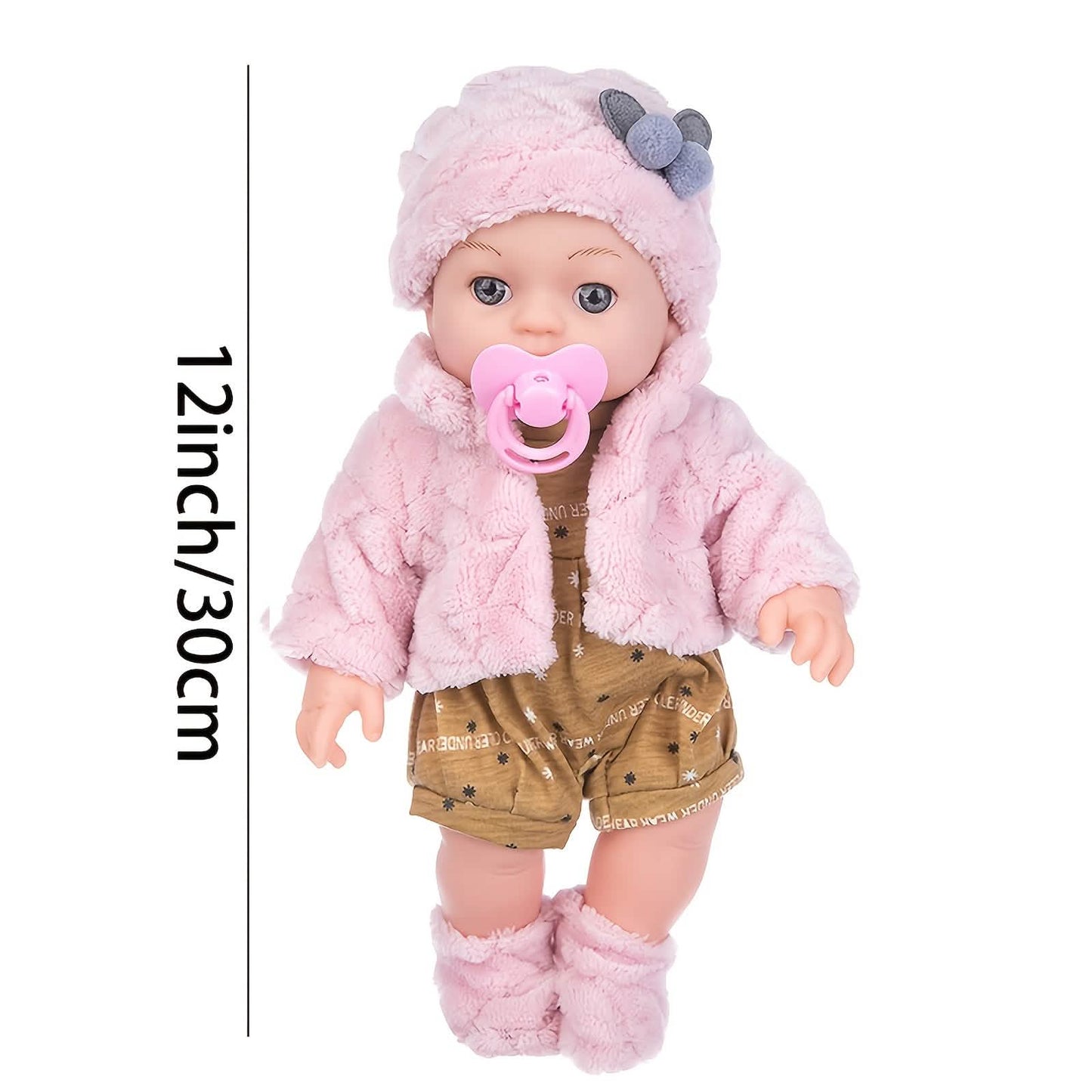 30,5 cm große rosa Babypuppe – Anziehpuppe aus PVC (ab 3 Jahren)